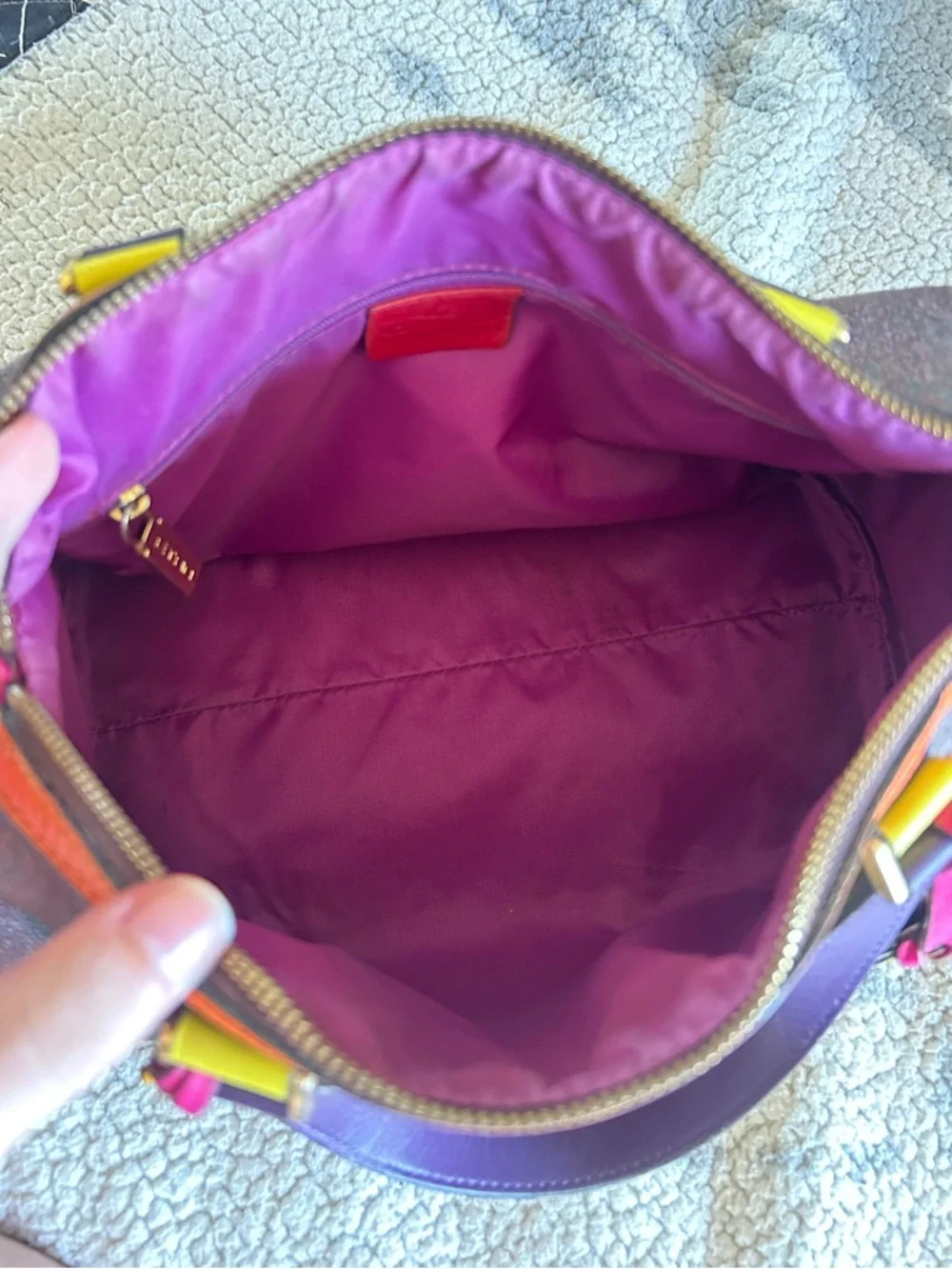 ETRO Paisley Multicolor Colorblock Boston Speedy Bag w/ Lock & Key + Luggage Tag - Picture 12 of 16